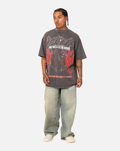 Loiter Dog Tag Oversized T-Shirt Charcoal Grey