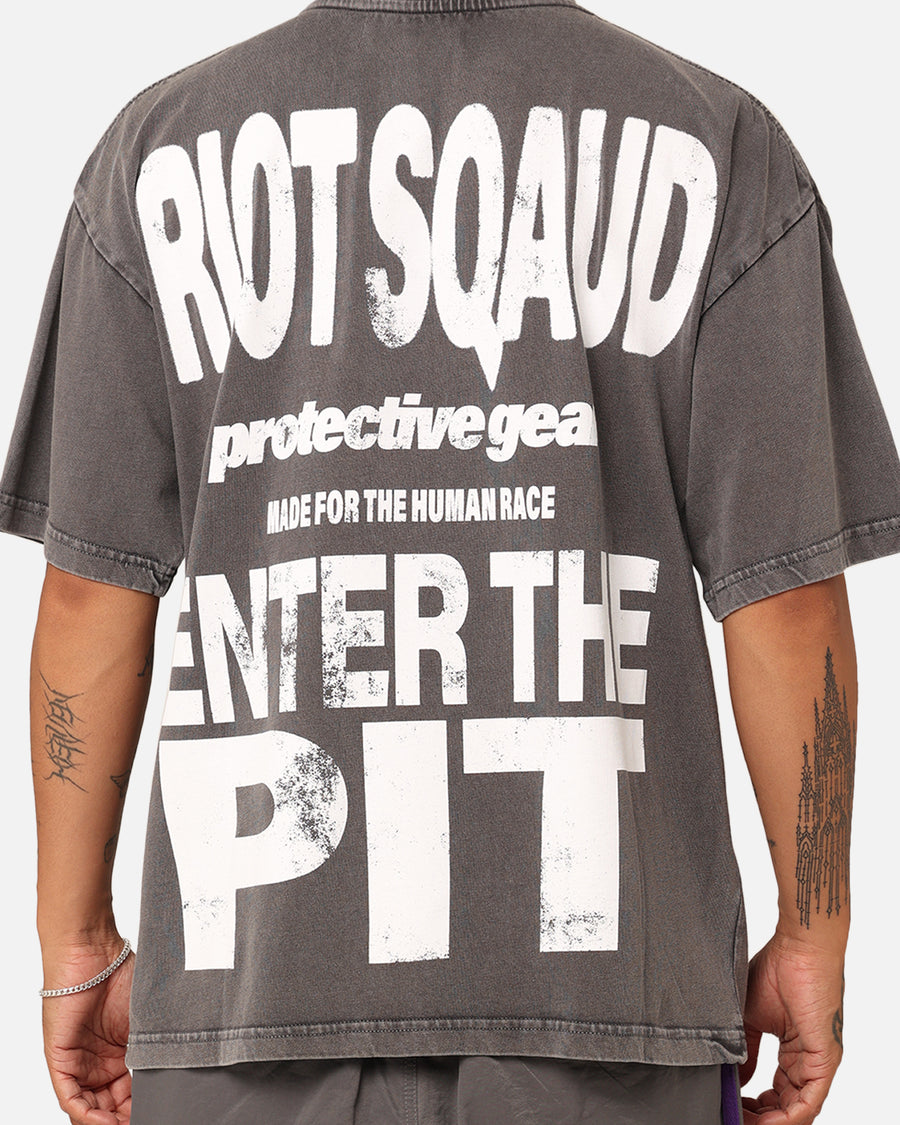 Runcorn Riot Squad Loiter Riot Squad Vintage T-Shirt Charcoal Grey | Culture Kings US
