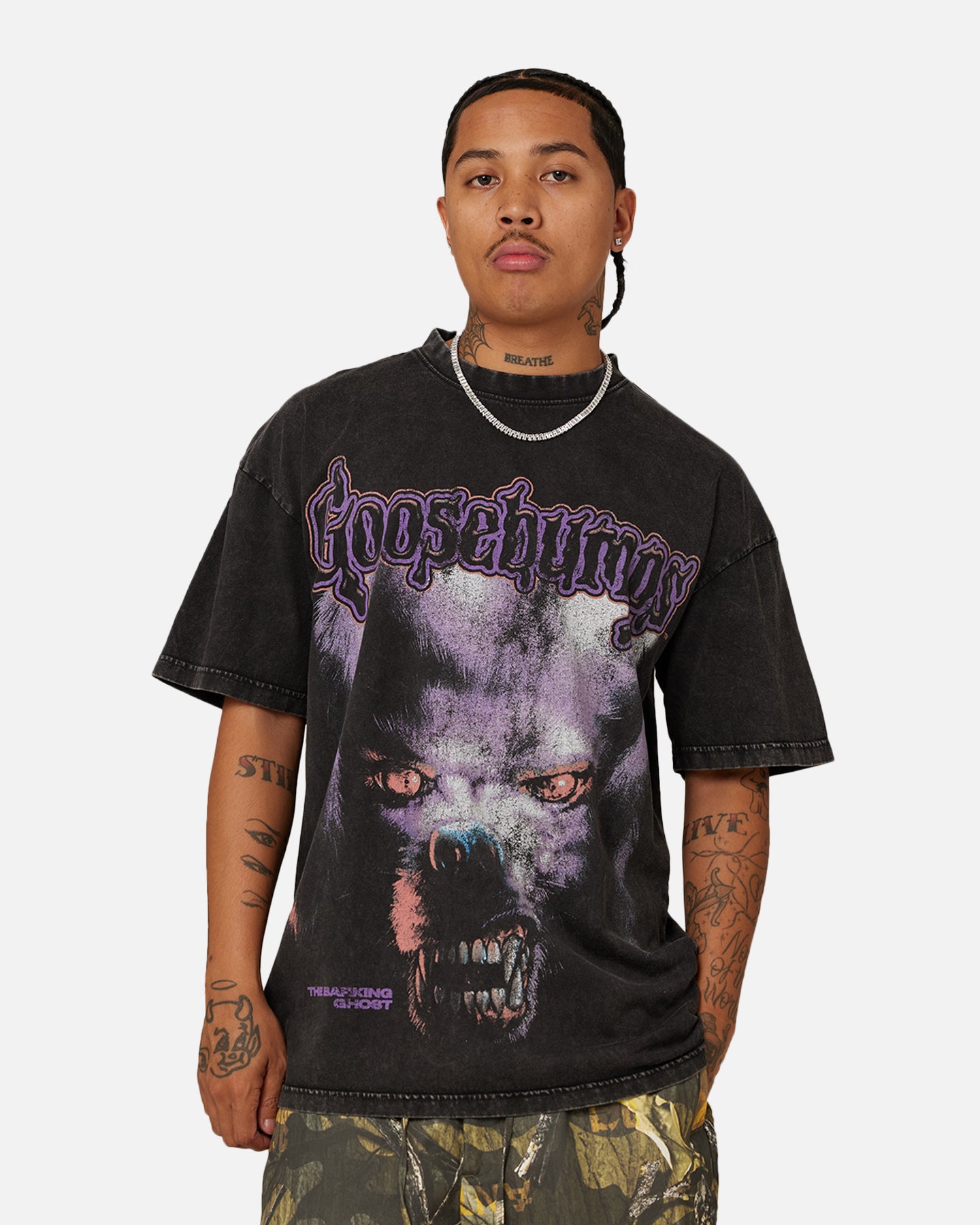 American Thrift X Goosebumps Barking Ghost Vintage T-Shirt Black