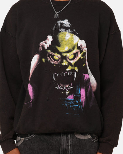 American Thrift X Goosebumps The Haunted Mask Crewneck Black Wash