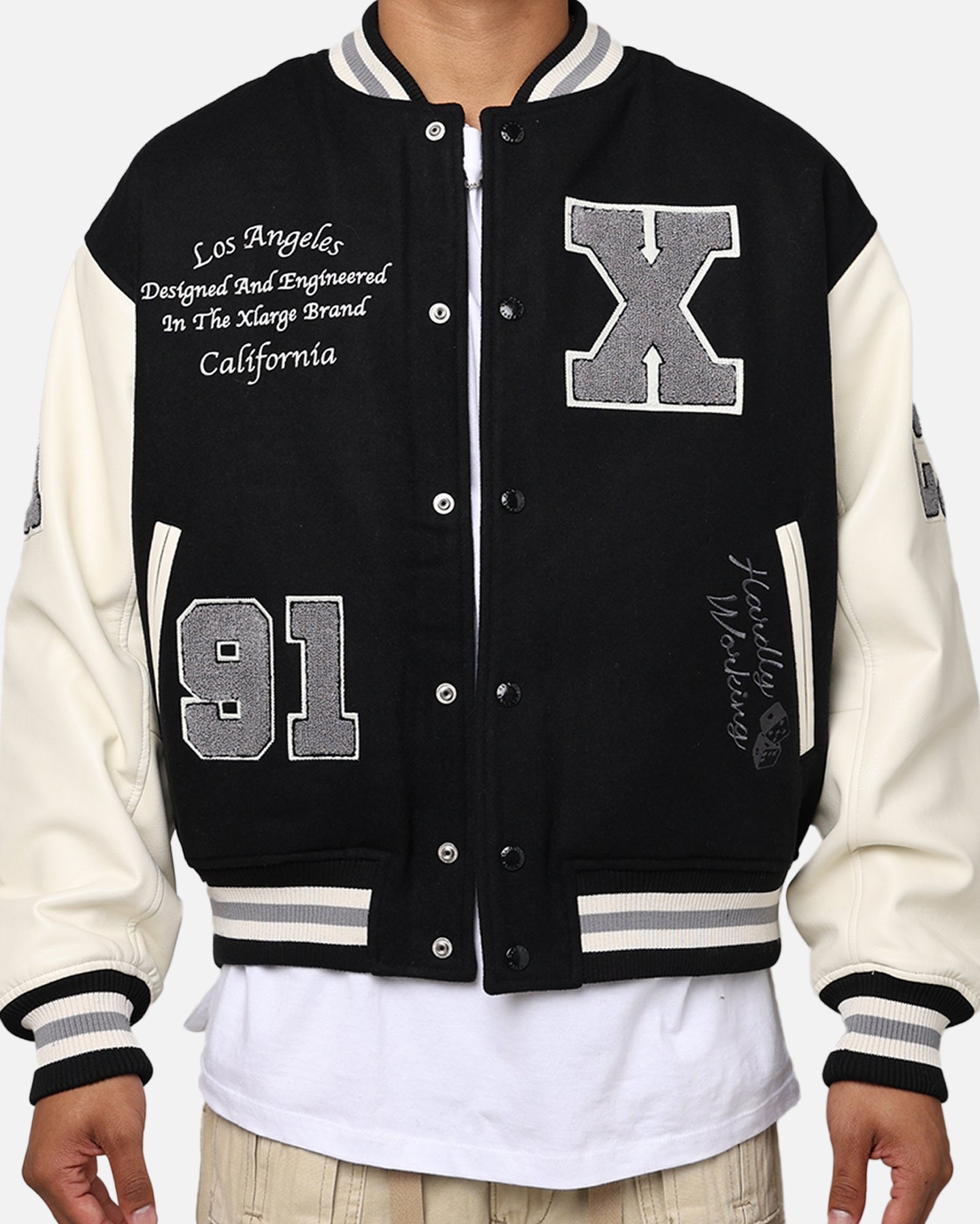 X-LARGE OG LOGO VARSITY JACKET メンズ XL黒 X-Large OG Logo Varsity Jacket Black | Culture Kings US