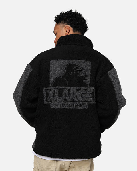 X-Large Panelled Boa Fleece Jacket Black | Culture Kings US