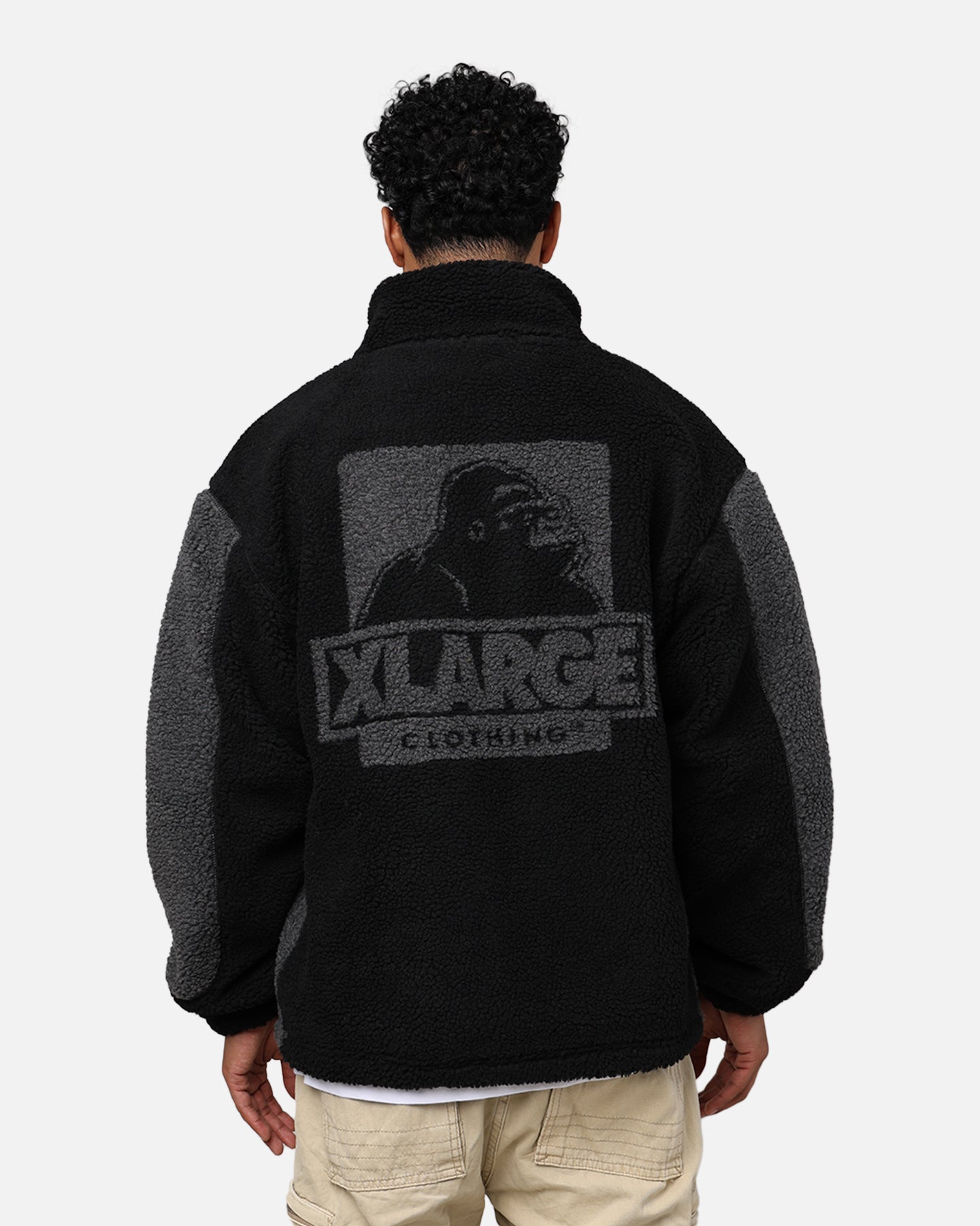 X-Large Panelled Boa Fleece Jacket Black | Culture Kings US