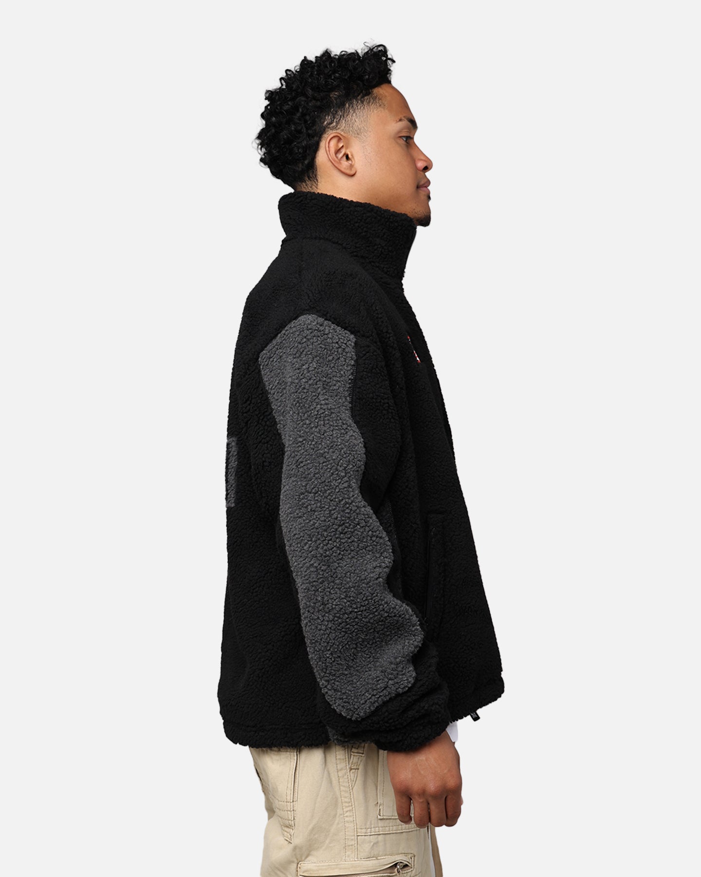 X-Large Panelled Boa Fleece Jacket Black | Culture Kings US