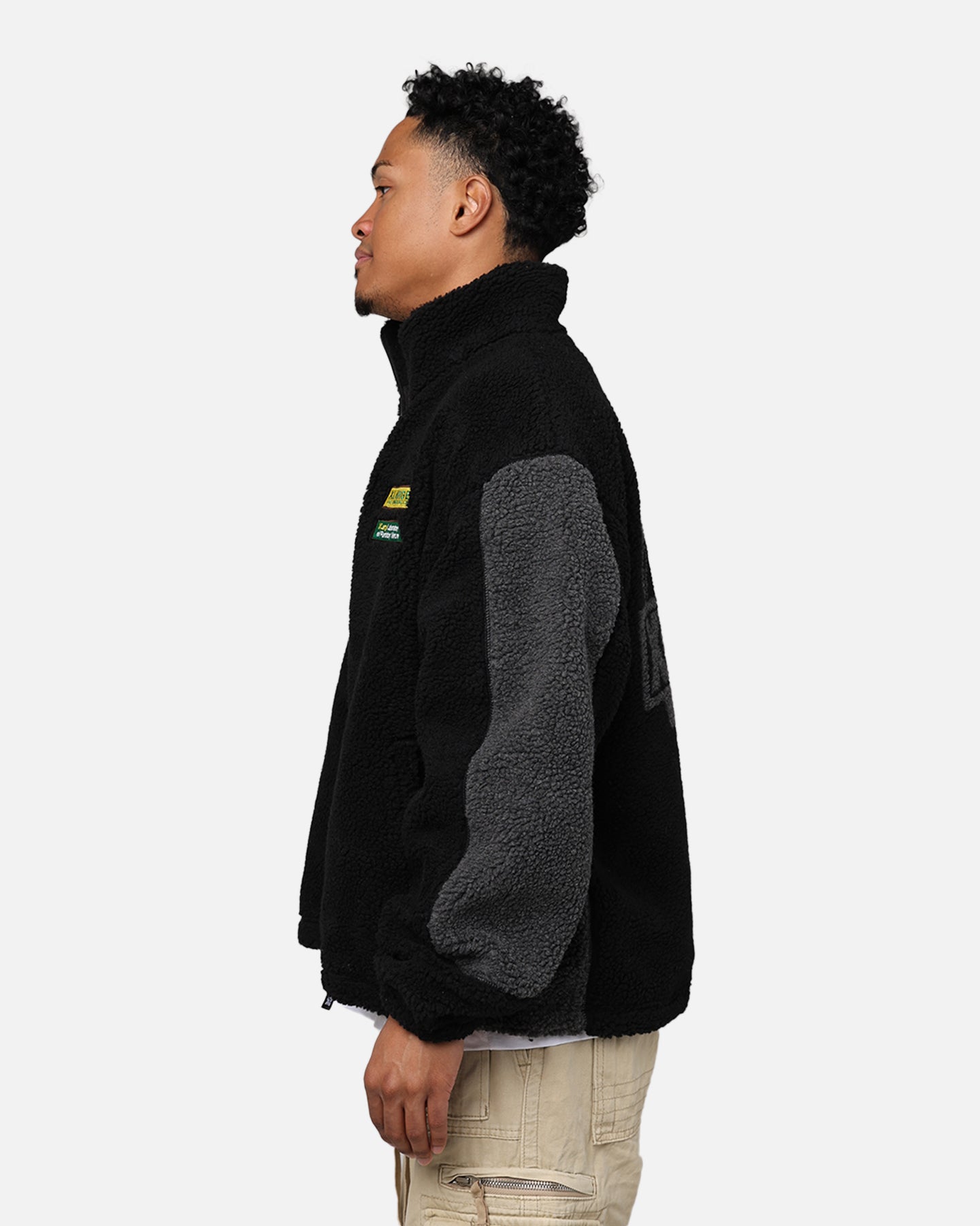 X-Large Panelled Boa Fleece Jacket Black | Culture Kings US