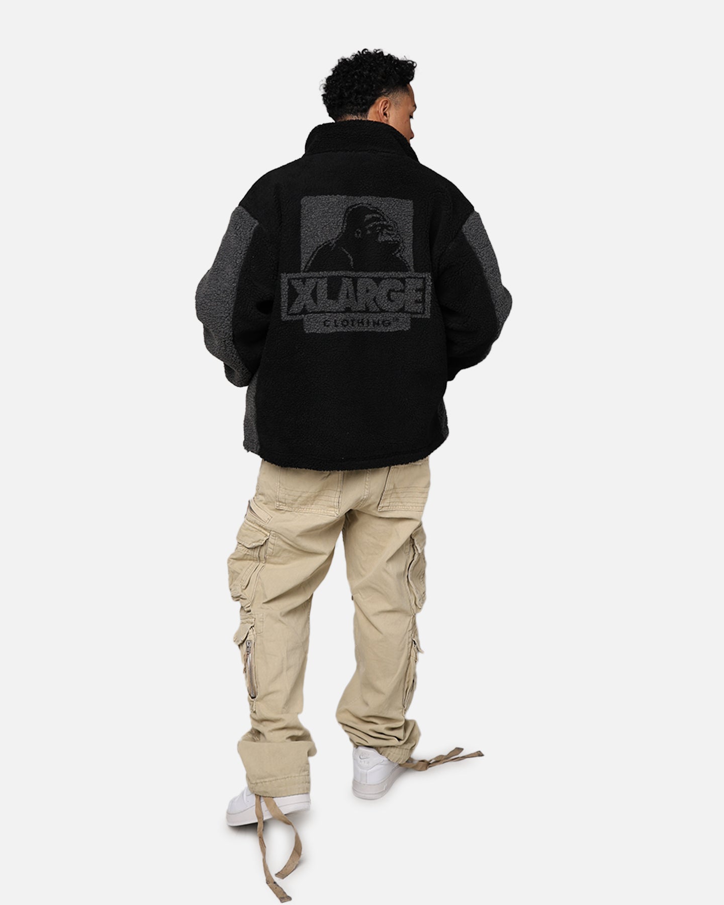 X-Large Panelled Boa Fleece Jacket Black | Culture Kings US