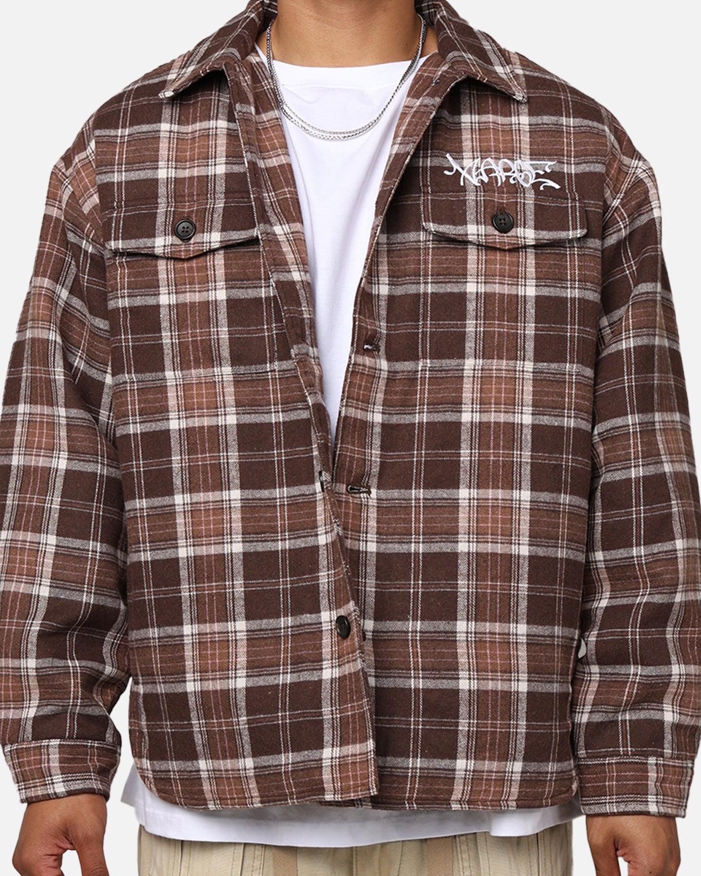 X-Large Quilted Flannel Shirt Brown | Culture Kings US