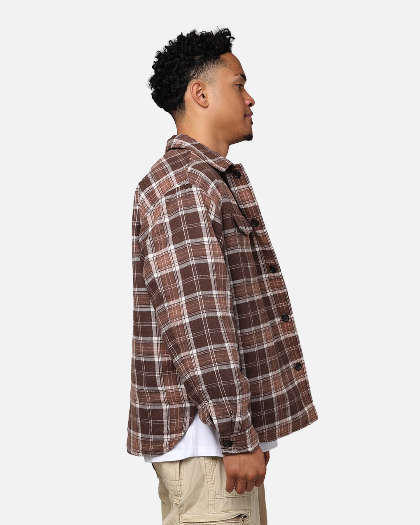 X-Large Quilted Flannel Shirt Brown | Culture Kings US