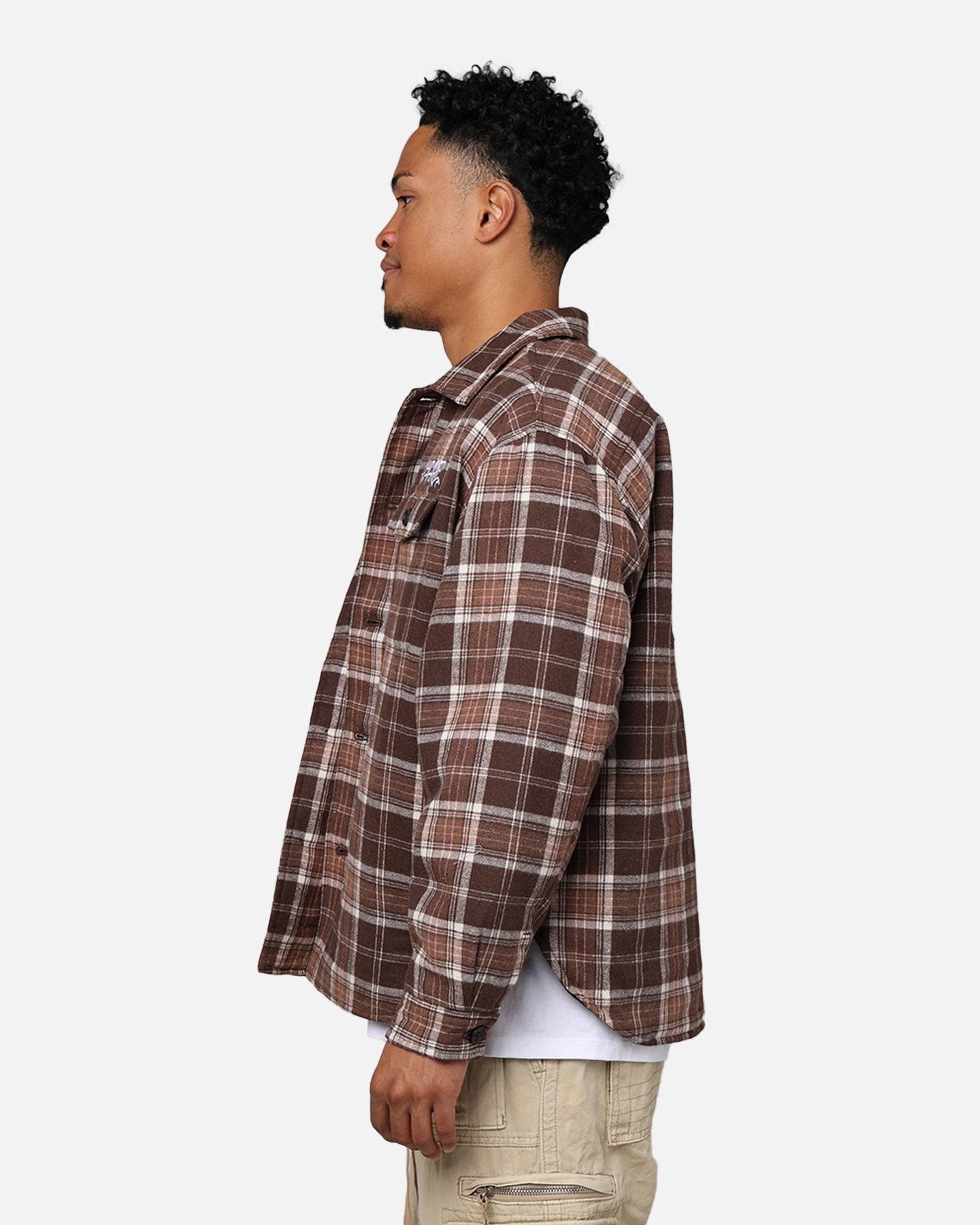 X-Large Quilted Flannel Shirt Brown | Culture Kings US