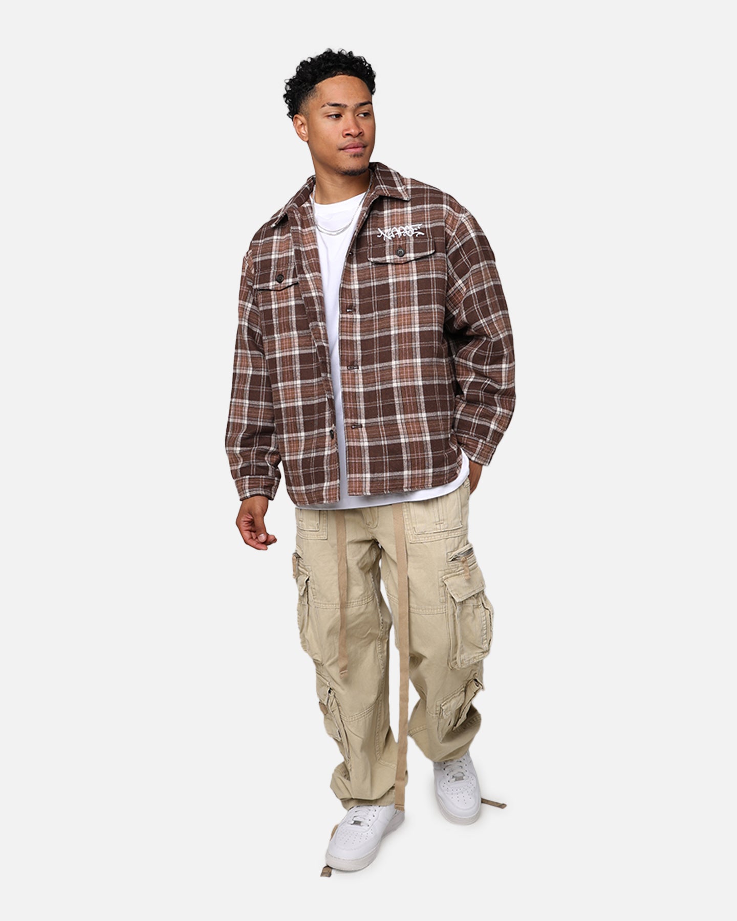 X-Large Quilted Flannel Shirt Brown | Culture Kings US