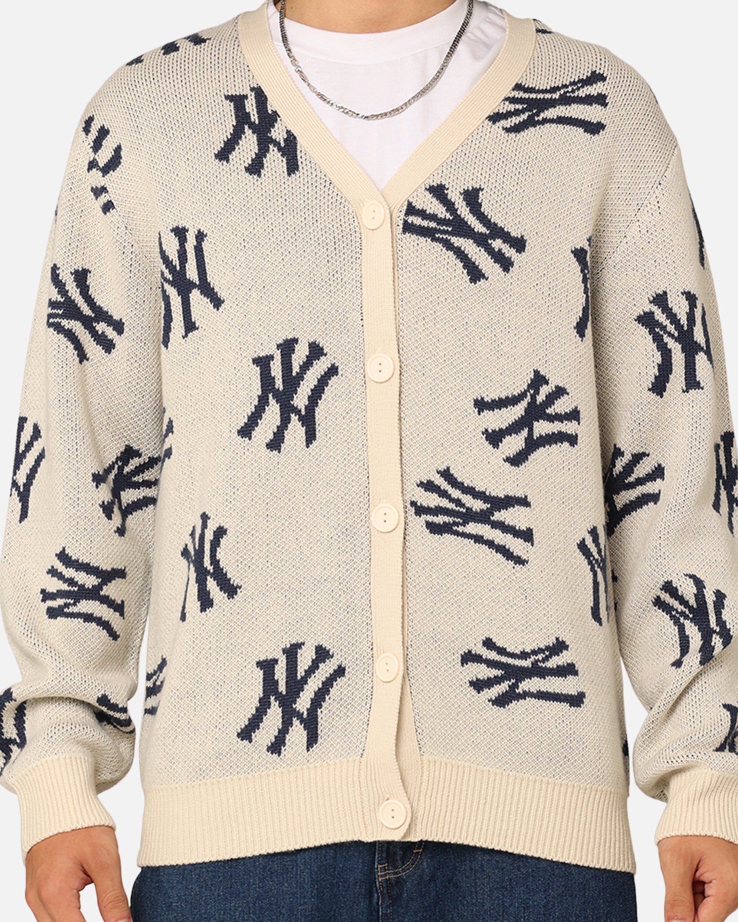 Majestic Athletic New York Yankees Shaggy Knit Varsity Cardigan