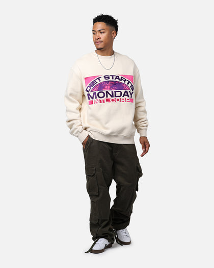 Diet Starts Monday Diet Crop Sweatshirt Crewneck Antique White