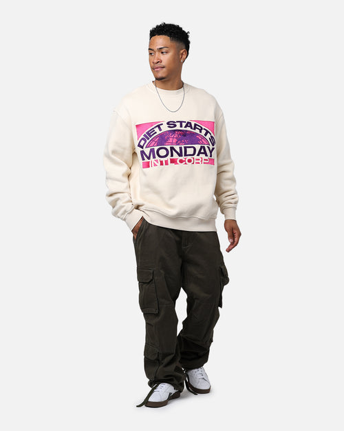 Diet Starts Monday Diet Crop Sweatshirt Crewneck Antique White