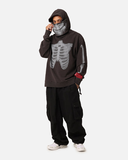 Ksubi X Trippie Redd Skeleton Biggie Hoodie Faded Black
