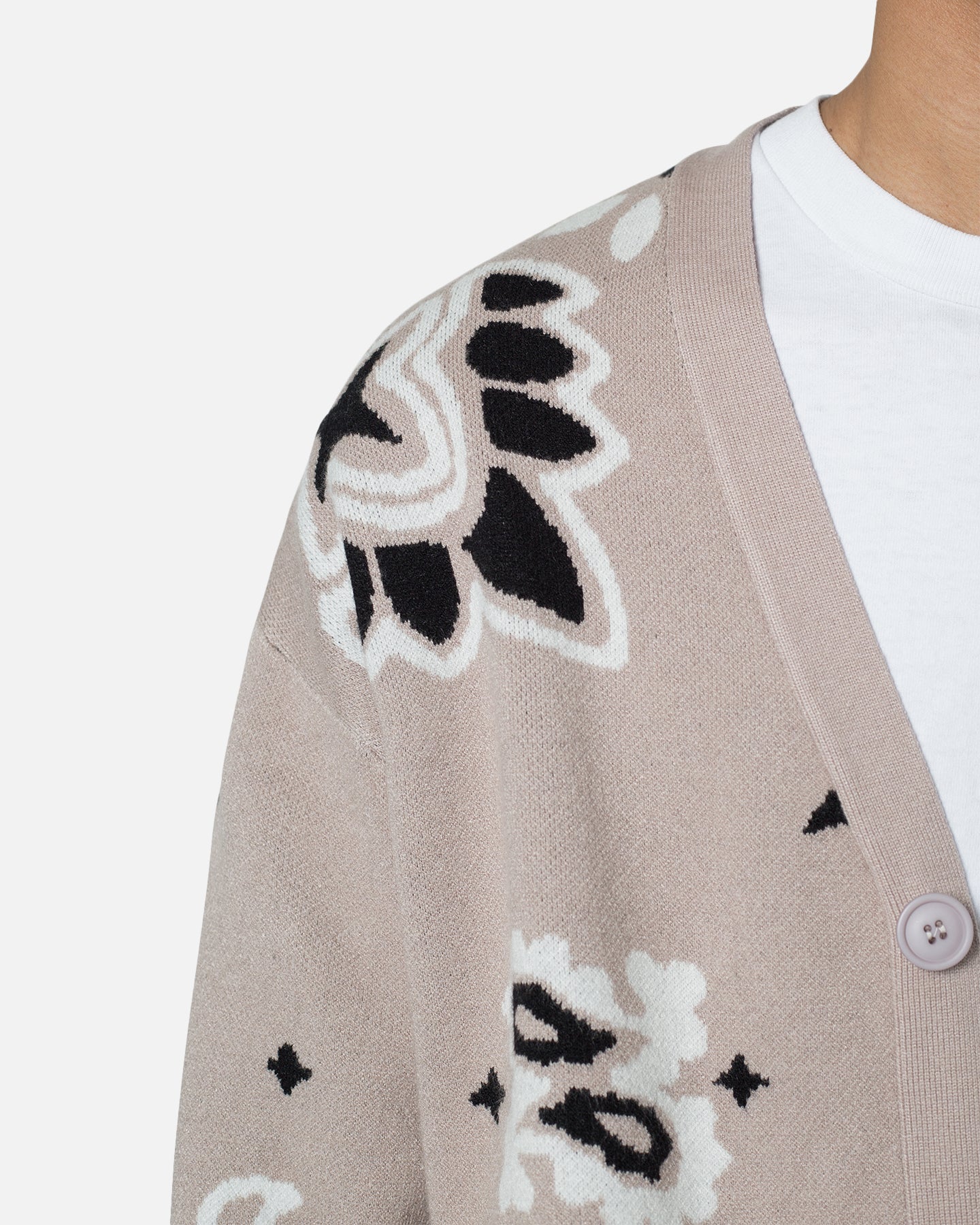 MNML Paisley Cardigan Sweater Taupe | Culture Kings US