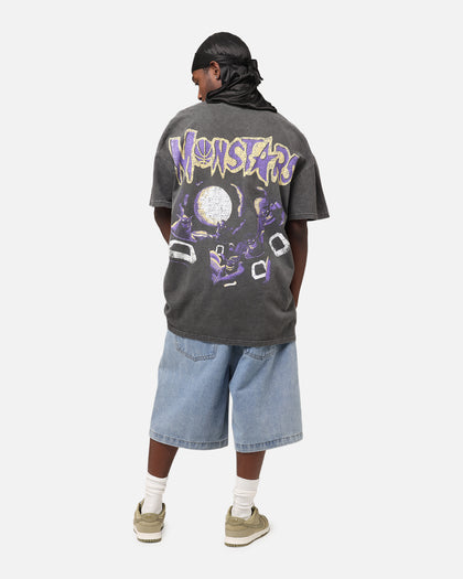73Studio X Space Jam Monstars Heavyweight Vintage T-Shirt Black Wash