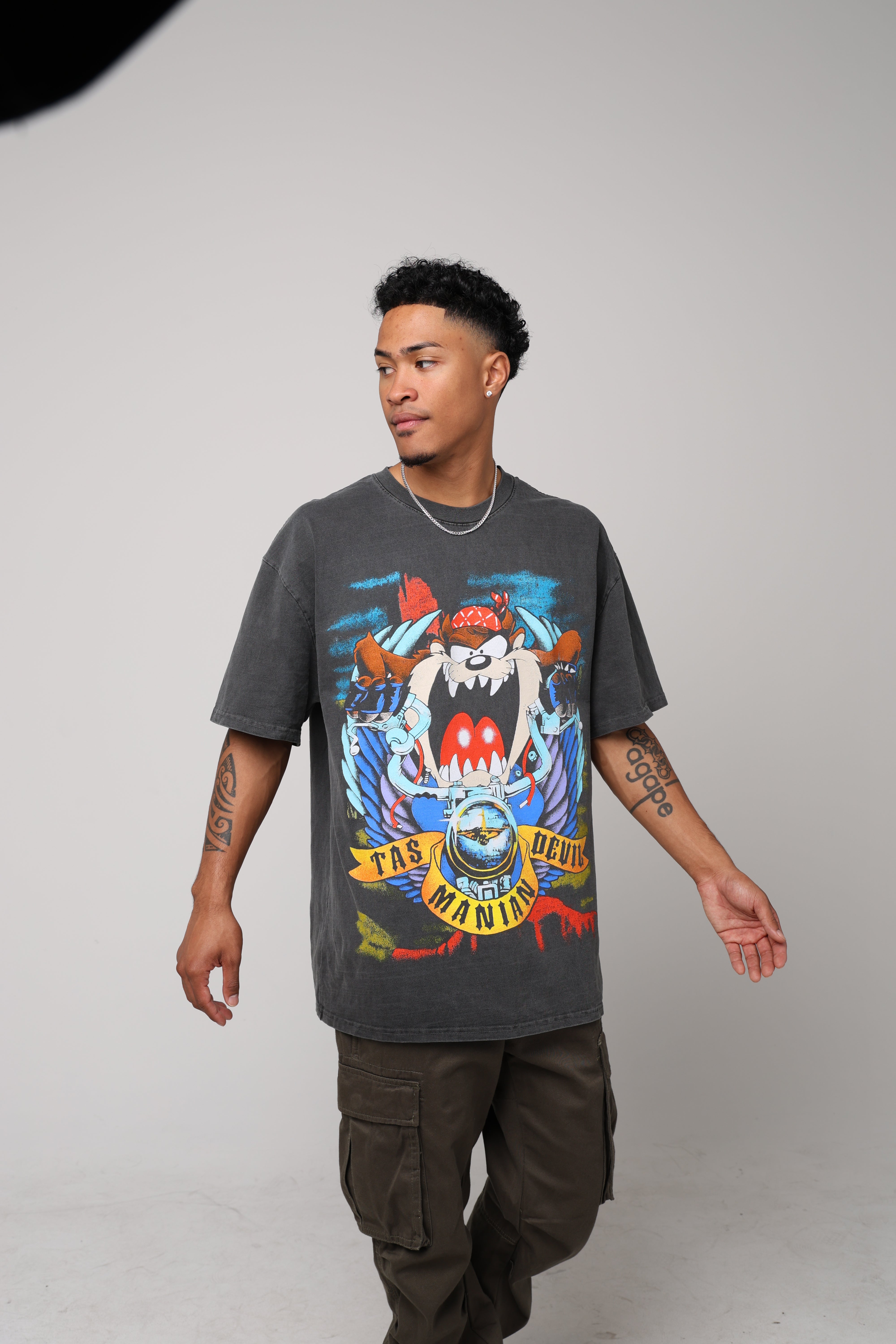 American Thrift X Looney Tunes Taz Motorcycles Heavyweight Vintage