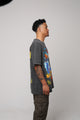 American Thrift X Looney Tunes Taz Motorcycles Heavyweight Vintage T-Shirt Black Wash
