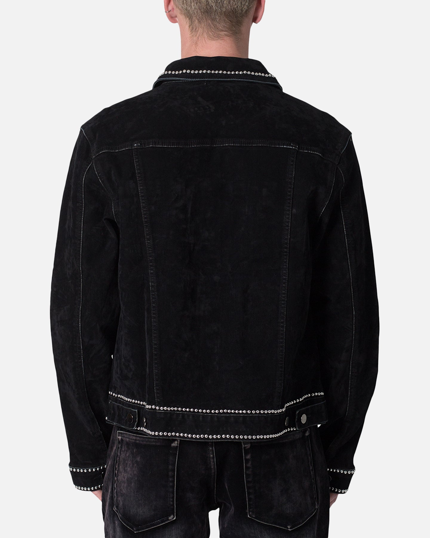 MNML Studded Suede Denim Jacket Black | Culture Kings US