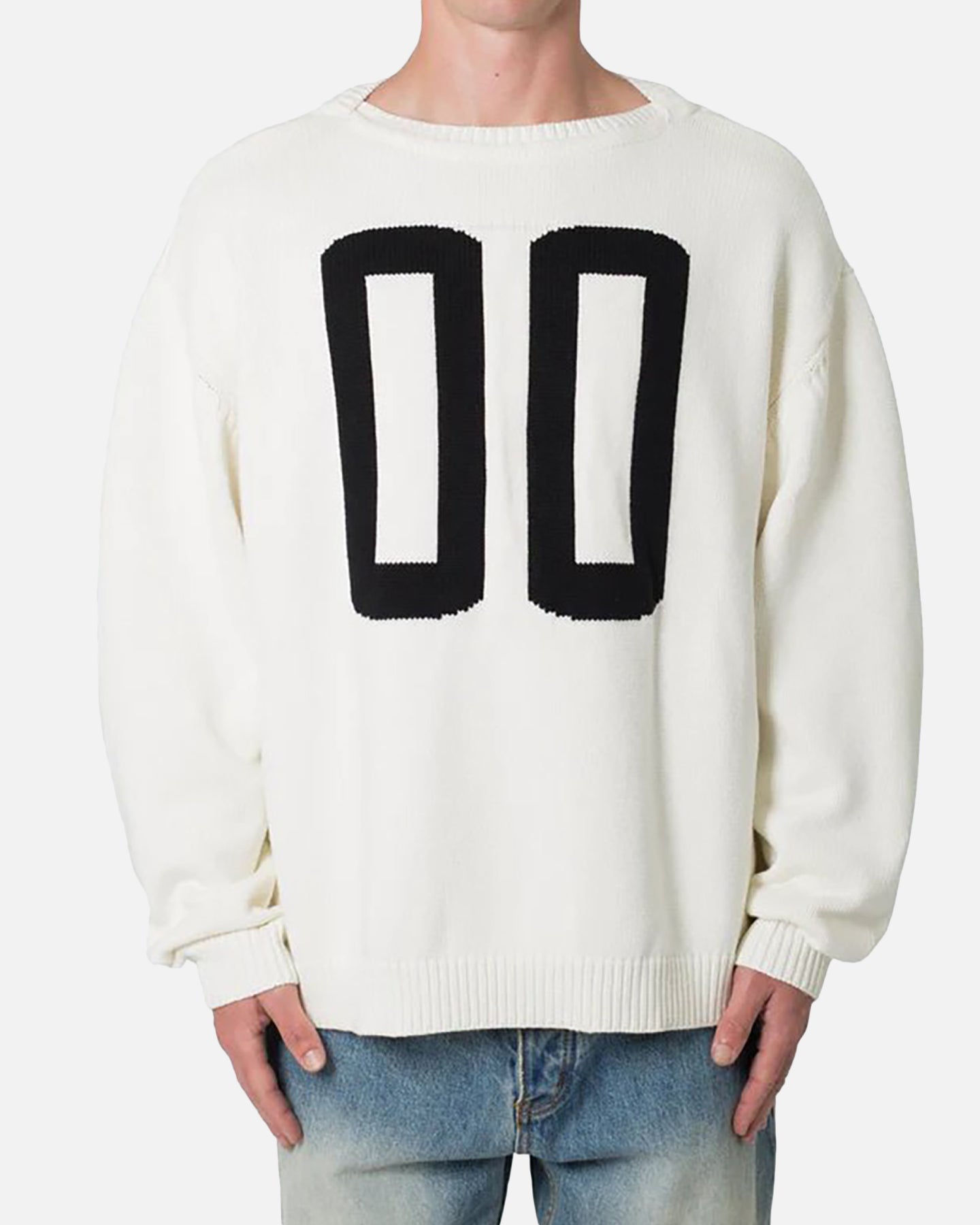 MNML Varsity Knit Sweater Off White | Culture Kings US