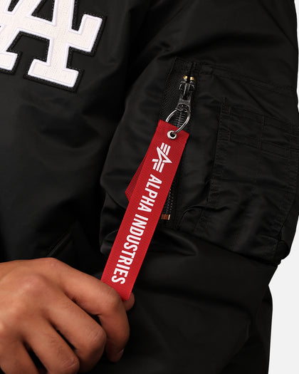 New Era Los Angeles Dodgers Alpha Industries L-2B Hooded Bomber Jacket Black