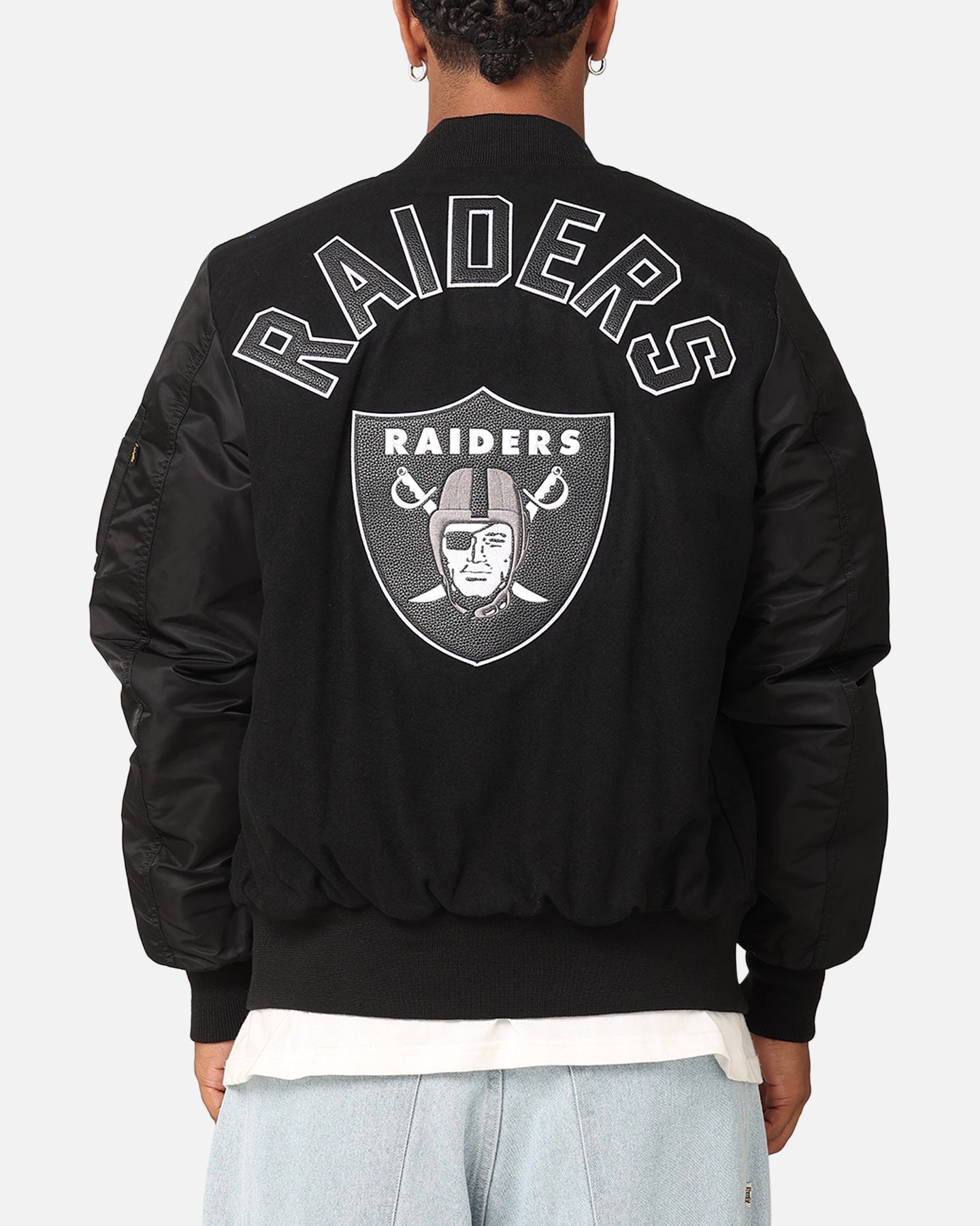New Era Las Vegas Raiders Alpha Industries MA-1 Wool Varsity