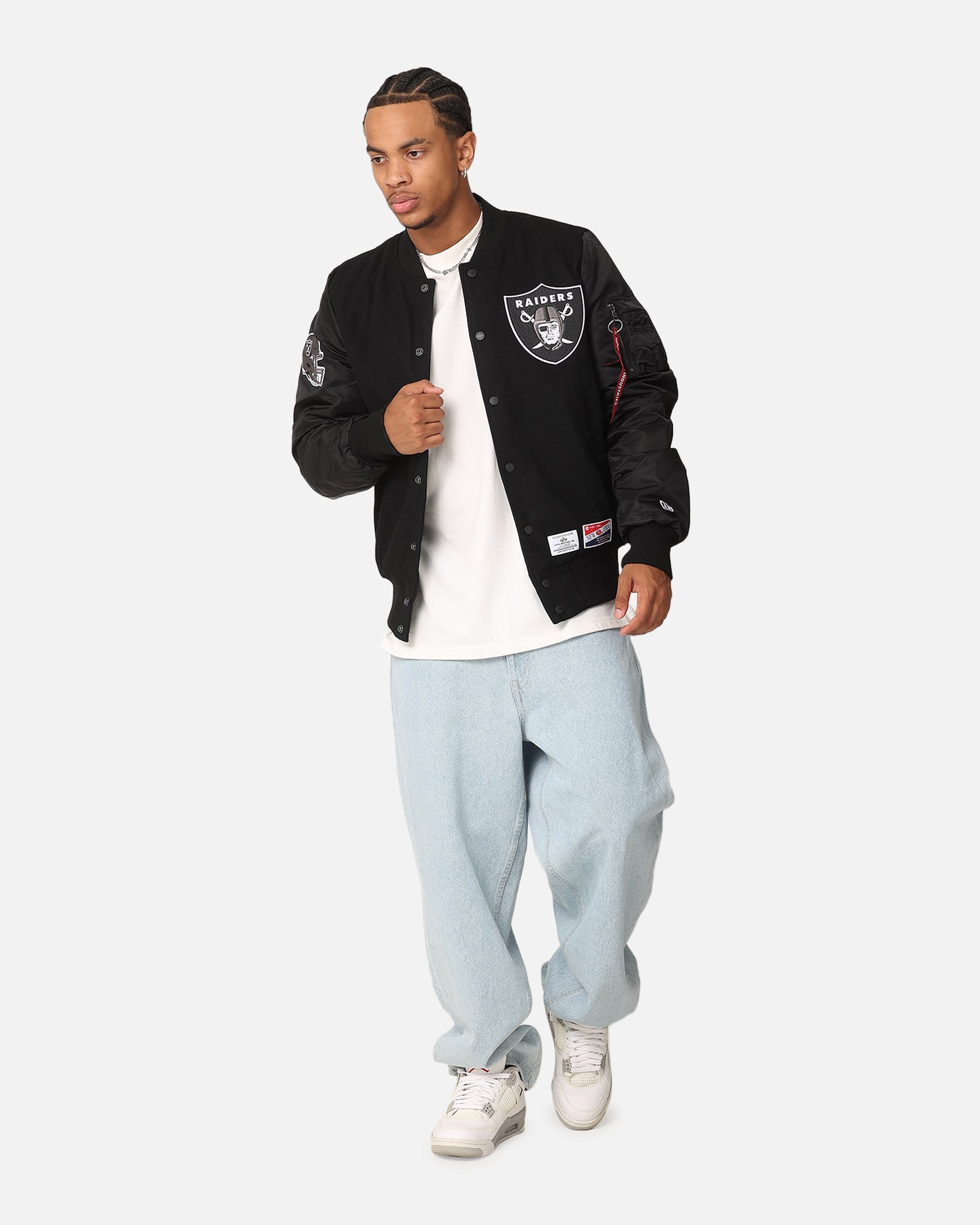 New Era Las Vegas Raiders Alpha Industries MA-1 Wool Varsity