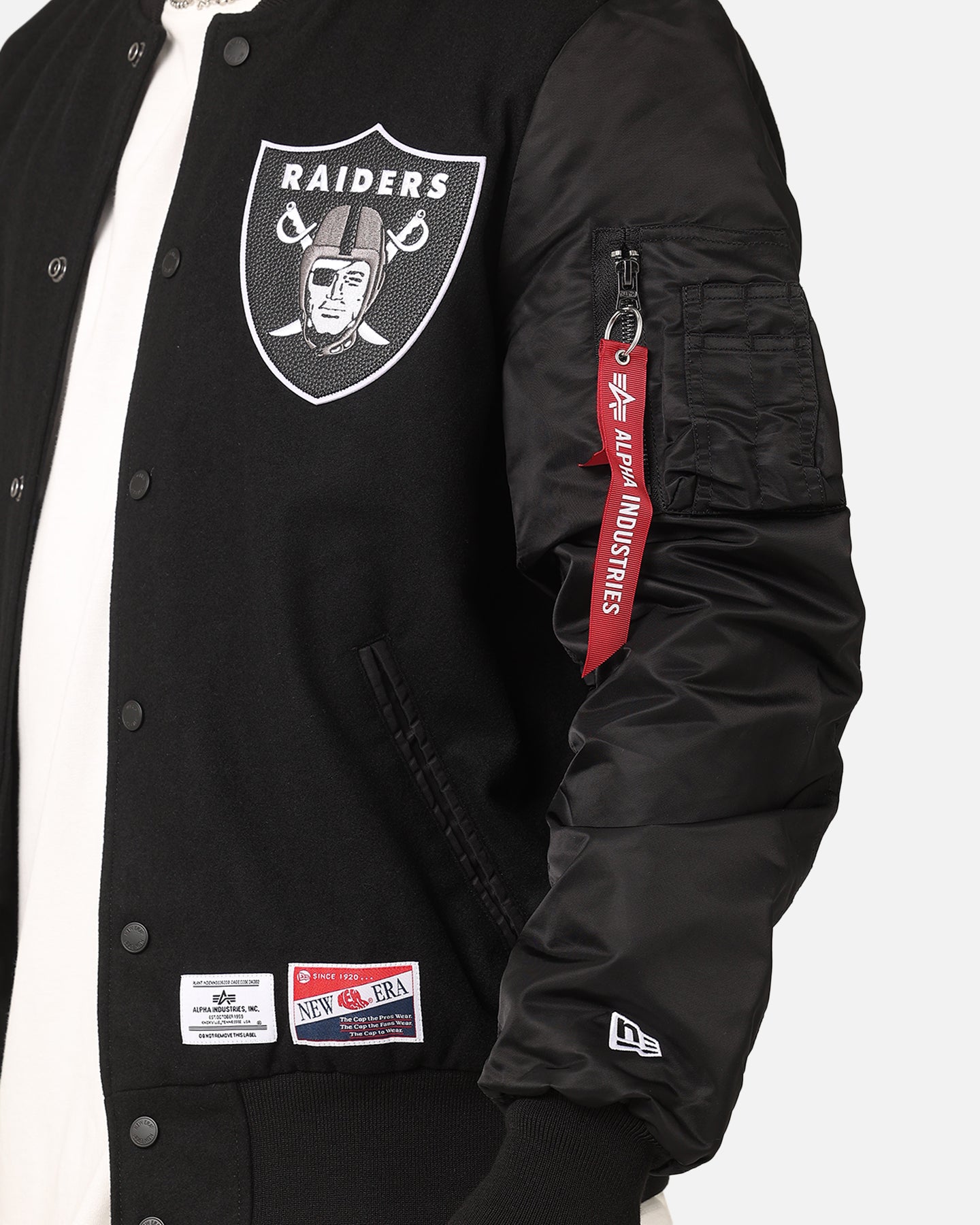 New Era Las Vegas Raiders Alpha Industries MA-1 Wool Varsity