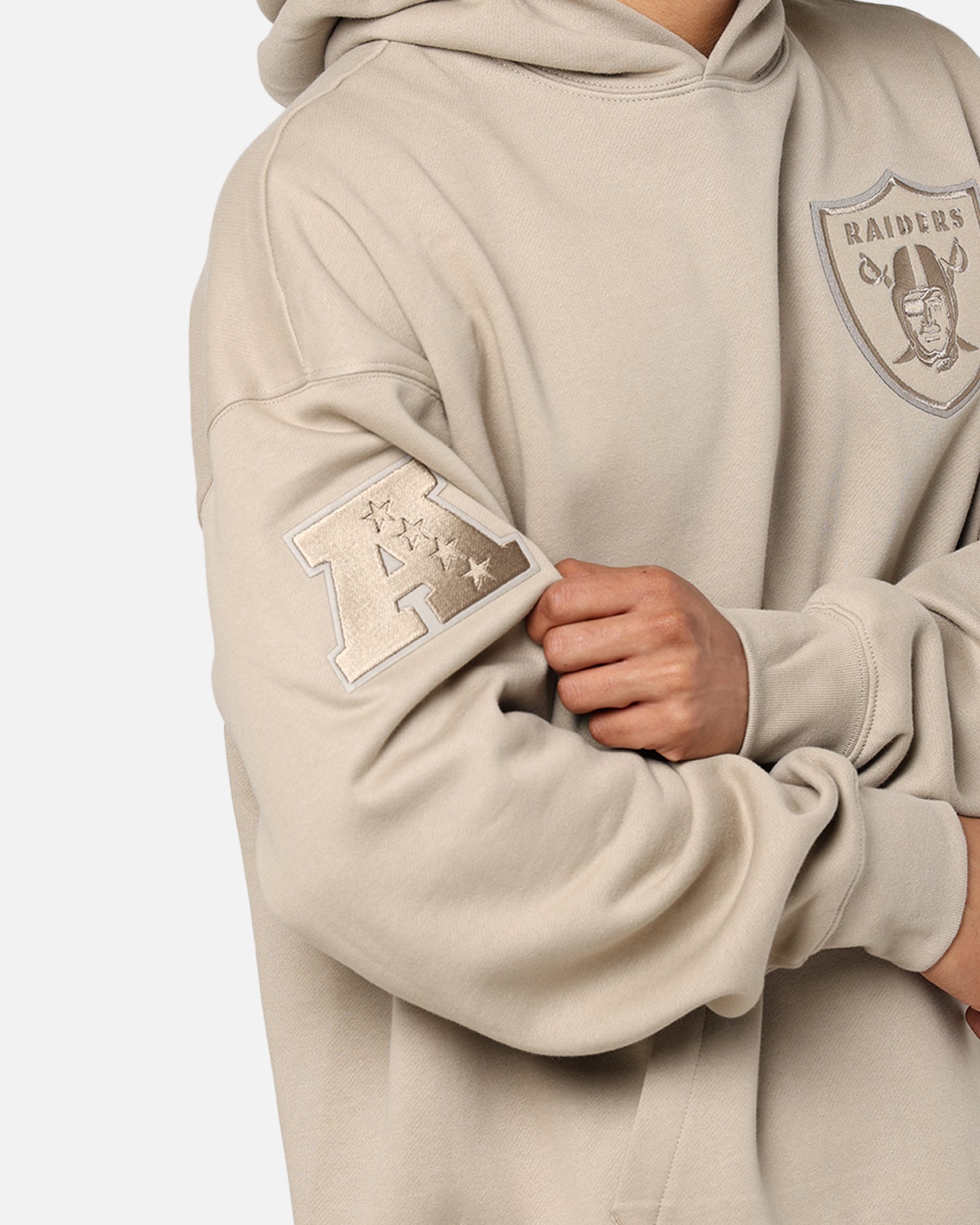 Pro Standard Las Vegas Raiders Drop Shoulder Hoodie Taupe