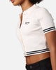 Tommy Jeans Women's Cropped Script Rib Polo Shirt Ancient White