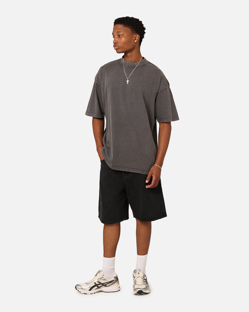 Culture Kings Oversized Blank T-Shirt Washed Charcoal