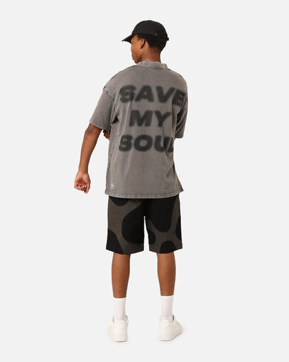 Saint Morta Save My Soul T-Shirt Washed Charcoal