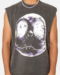 Goat Crew X The Nightmare Before Christmas Jack Skellington Heavyweight Vintage Muscle T-Shirt Black Wash