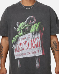 73Studio X Goosebumps Horrorland Heavyweight T-Shirt Black Wash