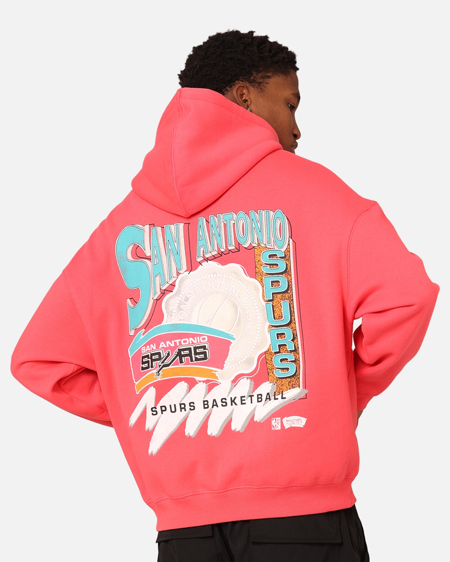 Mitchell & Ness San Antonio Spurs Basketball Hoodie Pepper Pink