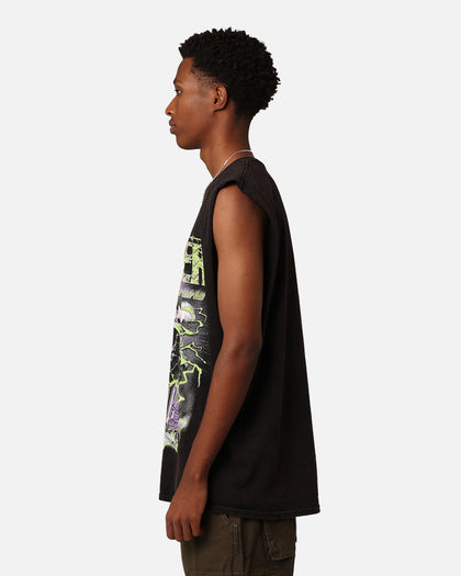 Goat Crew Monster Mayhem Muscle T-Shirt Black Wash