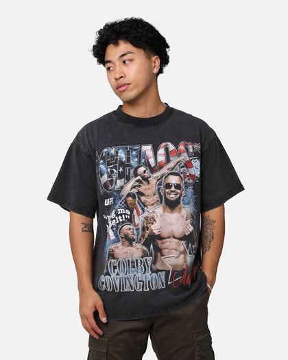UFC By Goat Crew Colby Covington Belt Vintage T-Shirt Washed Black