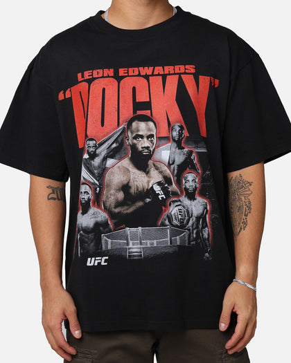 UFC By Goat Crew Leon "Rocky" Edwards Vintage T-Shirt Washed Black