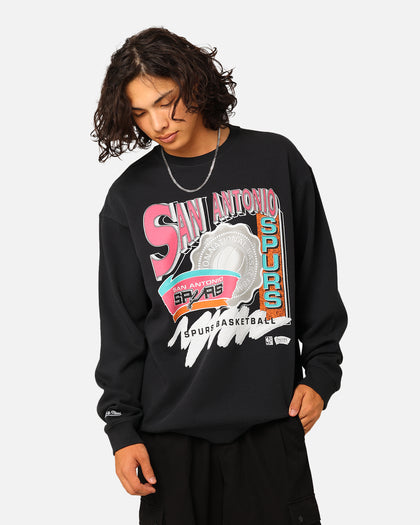 Mitchell & Ness San Antonio Spurs Brush Off Crewneck Black