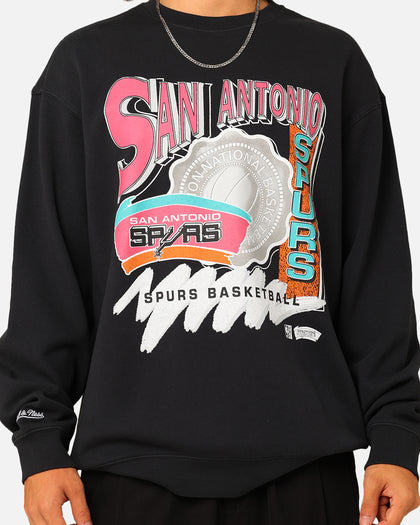 Mitchell & Ness San Antonio Spurs Brush Off Crewneck Black