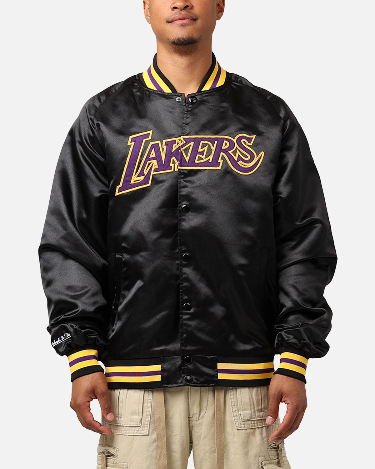 Mitchell & Ness Los Angeles Lakers Lightweight Satin Jacket Black 