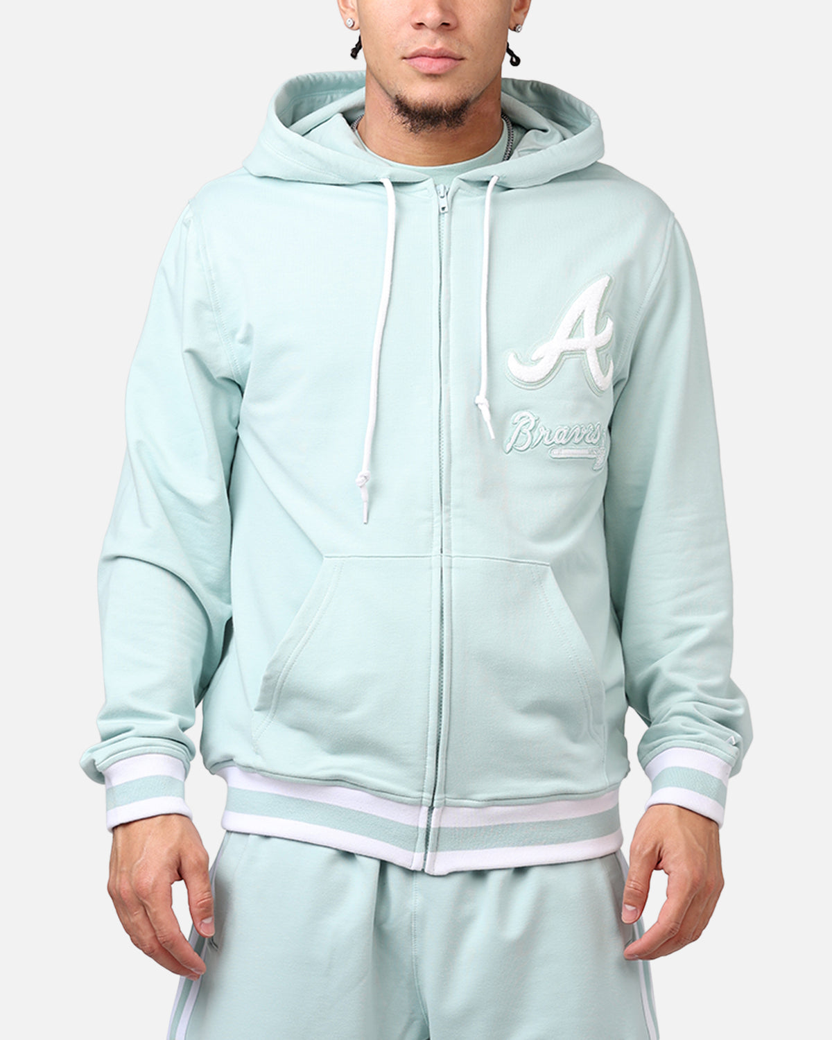Veste Quart Zip Vintage Starter Atlanta Braves Bleu Taille XL - Occasion Homme