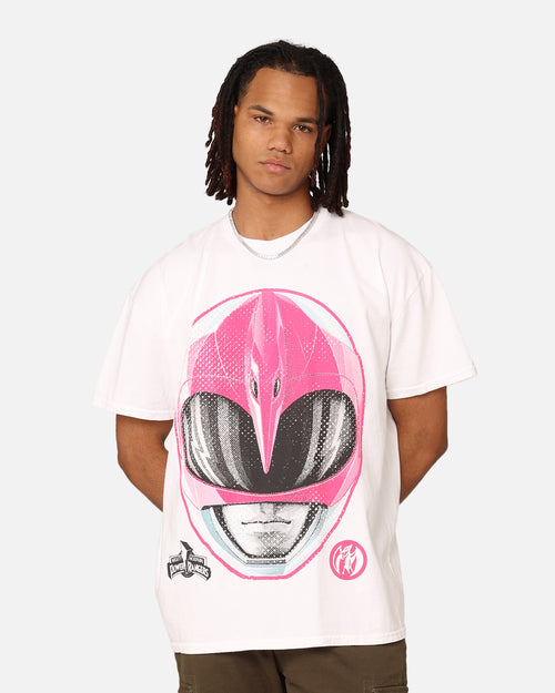 73Studio X Power Rangers Pink Ranger Big Head Heavyweight T-Shirt White