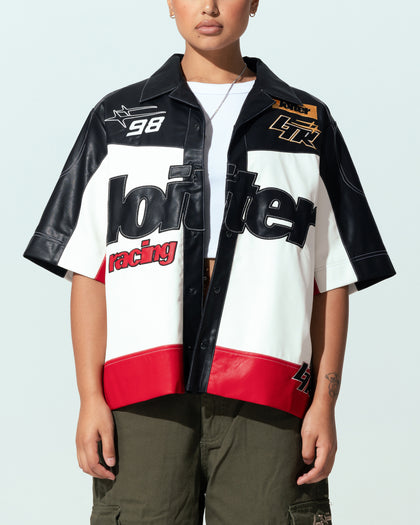 Loiter Racer Button Up Shirt Black/Red