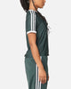 Adidas Women's 3-Stripes Pinstripe T-Shirt Mineral Green