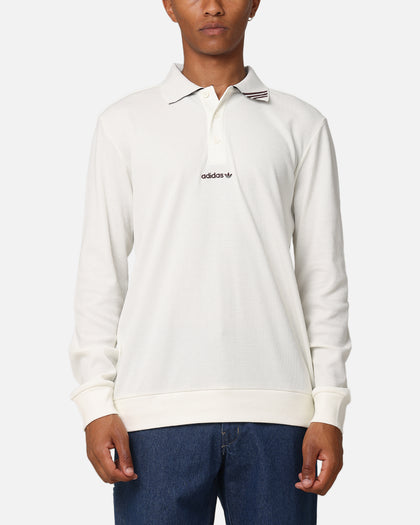 Adidas Long Sleeve Polo Shirt Off White