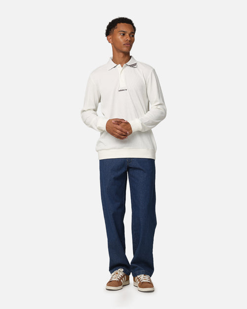 Adidas Long Sleeve Polo Shirt Off White