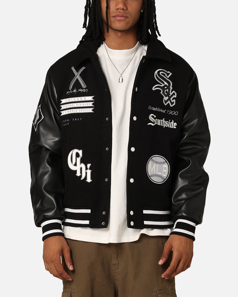 Chicago バスケットボール レザージャケット Majestic Athletic Chicago White Sox City PU Melton Letterman