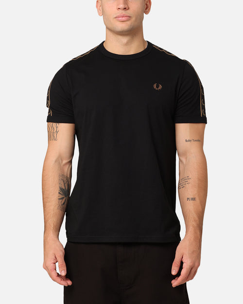 Fred Perry Contrast Tape Ringer T-Shirt Black/Stone