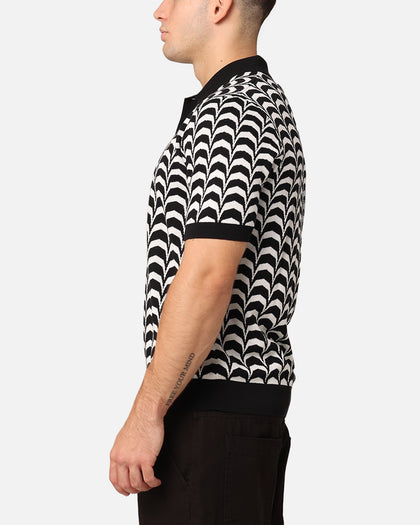 Fred Perry Jacquard Knitted Shirt Black
